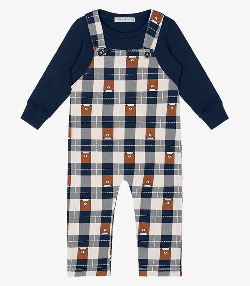 Conjunto Camiseta Com Jardineira Trick Nick Azul