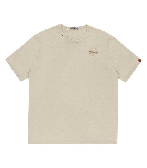 Camiseta Masculina Plus Size Flamê Diametro Bege