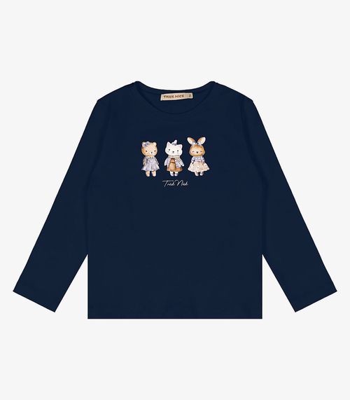 Blusa Infantil Manga Longa Trick Nick Azul