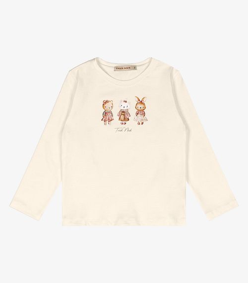 Blusa Infantil Manga Longa Trick Nick Bege