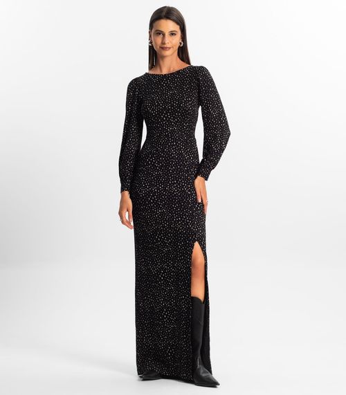 Vestido Longo Feminino Rovitex Preto