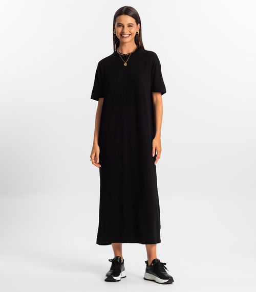 Vestido Midi Feminino Rovitex Preto