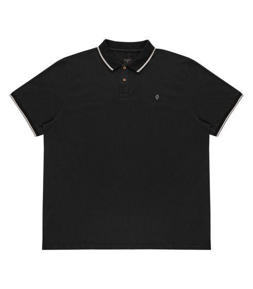 Camisa Polo Masculina Plus Size Diametro Preto