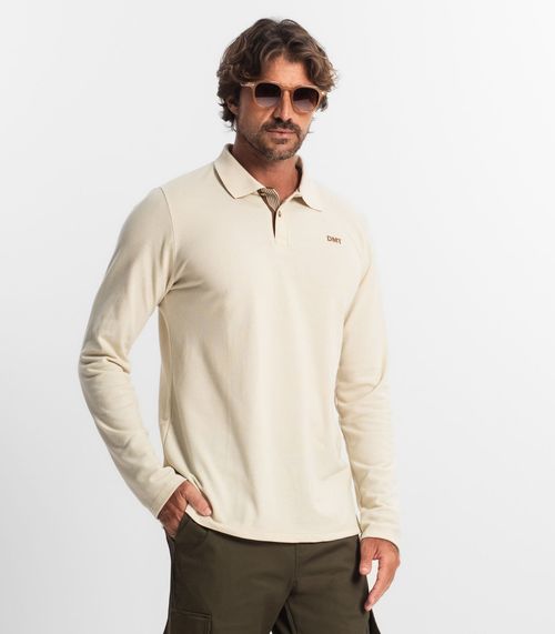 Polo Manga Longa Masculina Diametro Bege