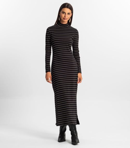 Vestido Midi Feminino Rovitex Preto