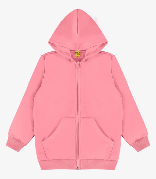 Jaqueta Infantil Moletom com Capuz Rovitex Kids Rosa