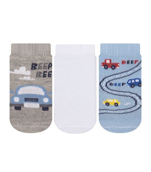 Kit 3 Pares de Meias Soquete Masculina Cia da Meia Cinza