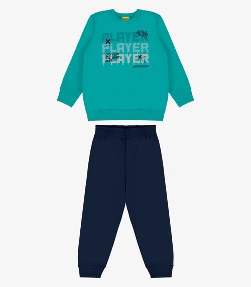 Conjunto Infantil Blusão Com Calça Rovi Kids Verde