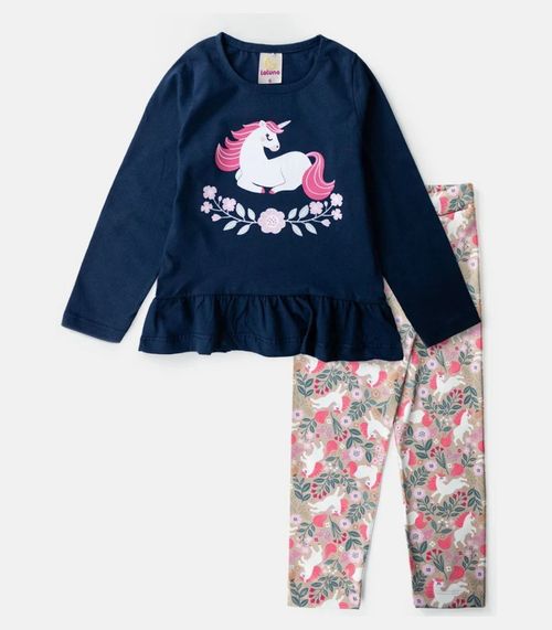 Conjunto Infantil Menina Meia Estação Laluna Azul