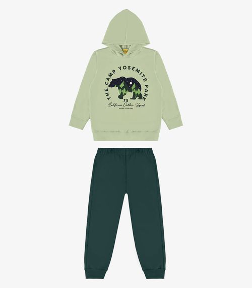 Conjunto Blusão Com Capuz E Calça Rovi Kids Verde