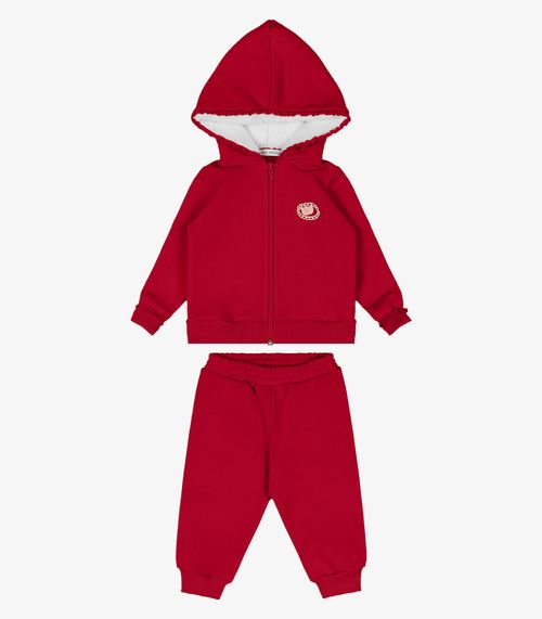Conjunto Jaqueta Com Capuz e Calça Trick Nick Vermelho