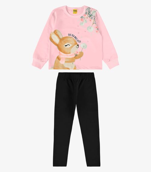 Conjunto Blusão Com Legging Rovi Kids Rosa