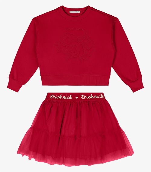 Conjunto Blusão Com Saia Trick Nick Vermelho