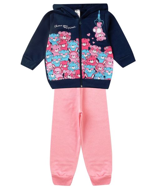 Conjunto De Moletom Infantil Com Capuz Kappes Azul