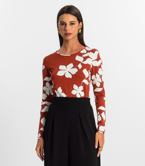 Blusa Manga Longa Feminina Rovitex Laranja