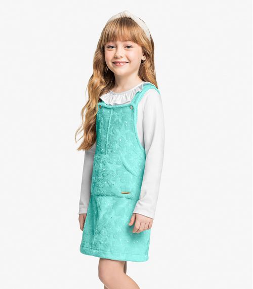 Salopete Infantil Peluciada Com Glitter Trick Nick Azul