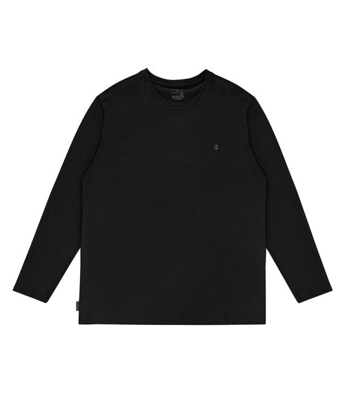 Camiseta Masculina Plus Size Manga Longa Diametro Preto