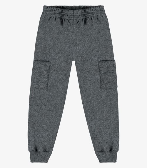 Calça Infantil Em Moletom Rovi Kids Cinza
