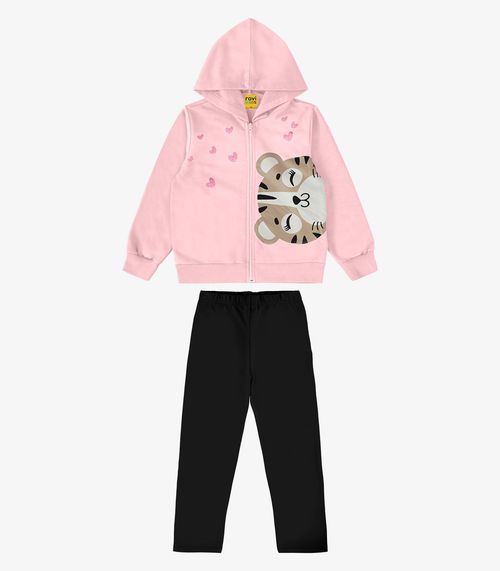 Conjunto Infantil Jaqueta Com Legging Rovi Kids Rosa