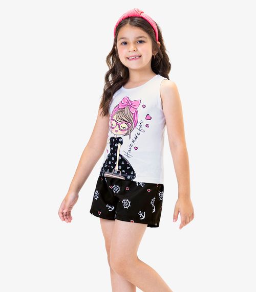 Conjunto Infantil Regata Com Shorts Rovi Kids Branco