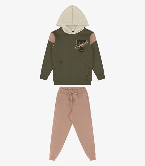 Conjunto Blusão Com Capuz e Calça Trick Nick Verde