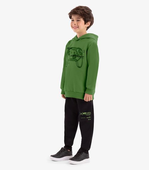 Conjunto Blusão Com Capuz E Calça Rovi Kids Verde