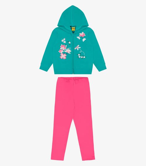 Conjunto Jaqueta Com Capuz E Legging Rovi Kids Verde