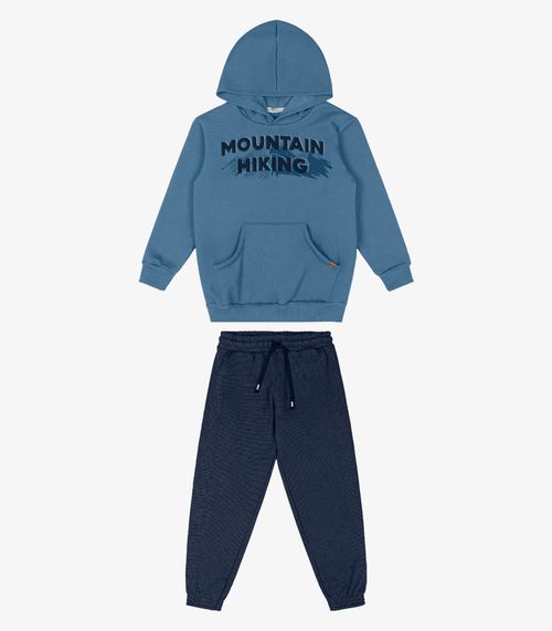 Conjunto Blusão Com Capuz e Calça Trick Nick Azul