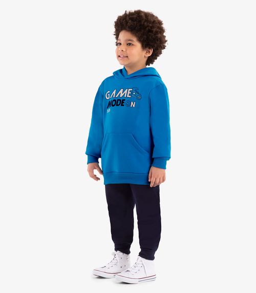 Conjunto Blusão Com Capuz E Calça Rovi Kids Azul