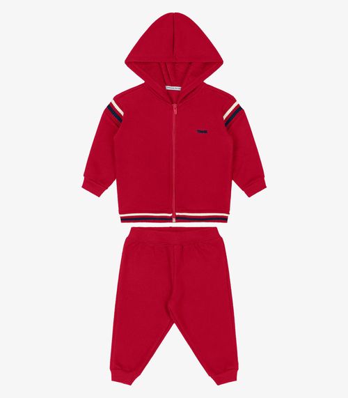 Conjunto Jaqueta Com Capuz e Calça Trick Nick Vermelho