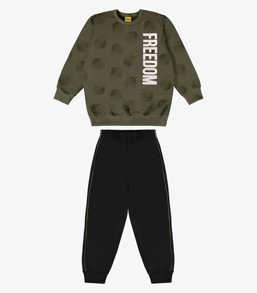 Conjunto Infantil Blusão Com Calça Rovi Kids Verde