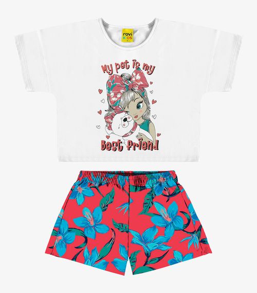 Conjunto Blusa com Shorts Rovi Kids Branco