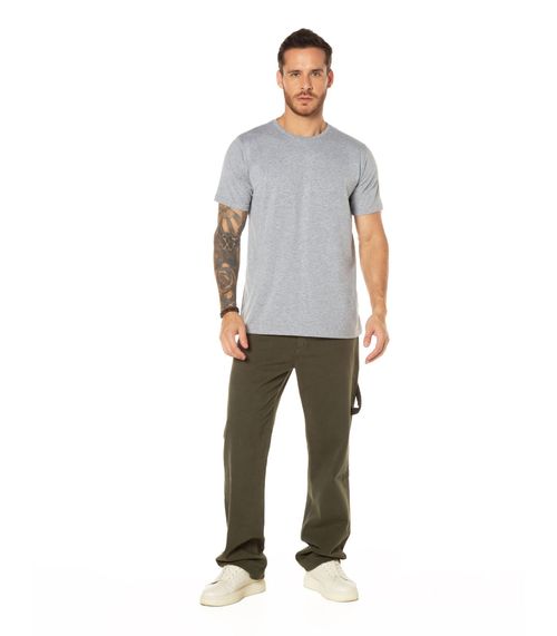 Camiseta Básica Meia Malha Masculina CDKA Cinza