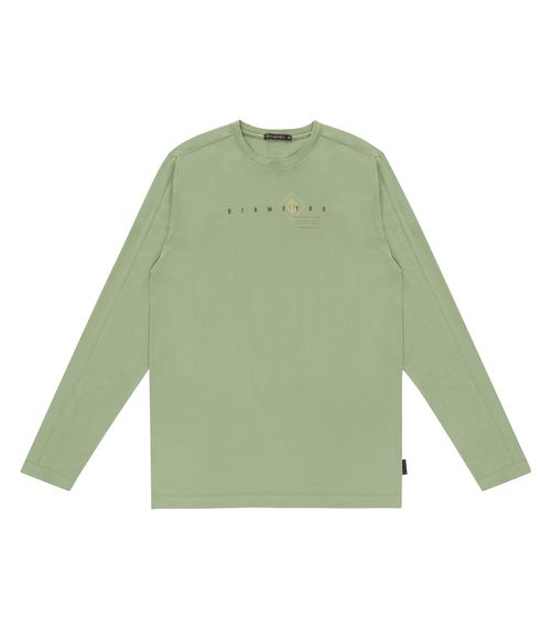 Camiseta Masculina Manga Longa Diametro Verde