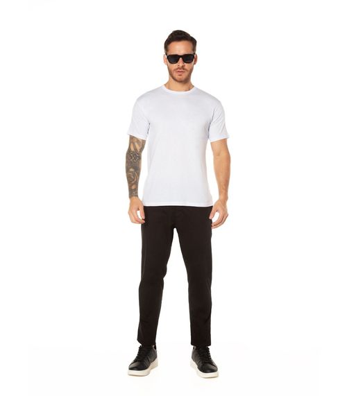 Camiseta Básica Meia Malha Masculina CDKA Branco