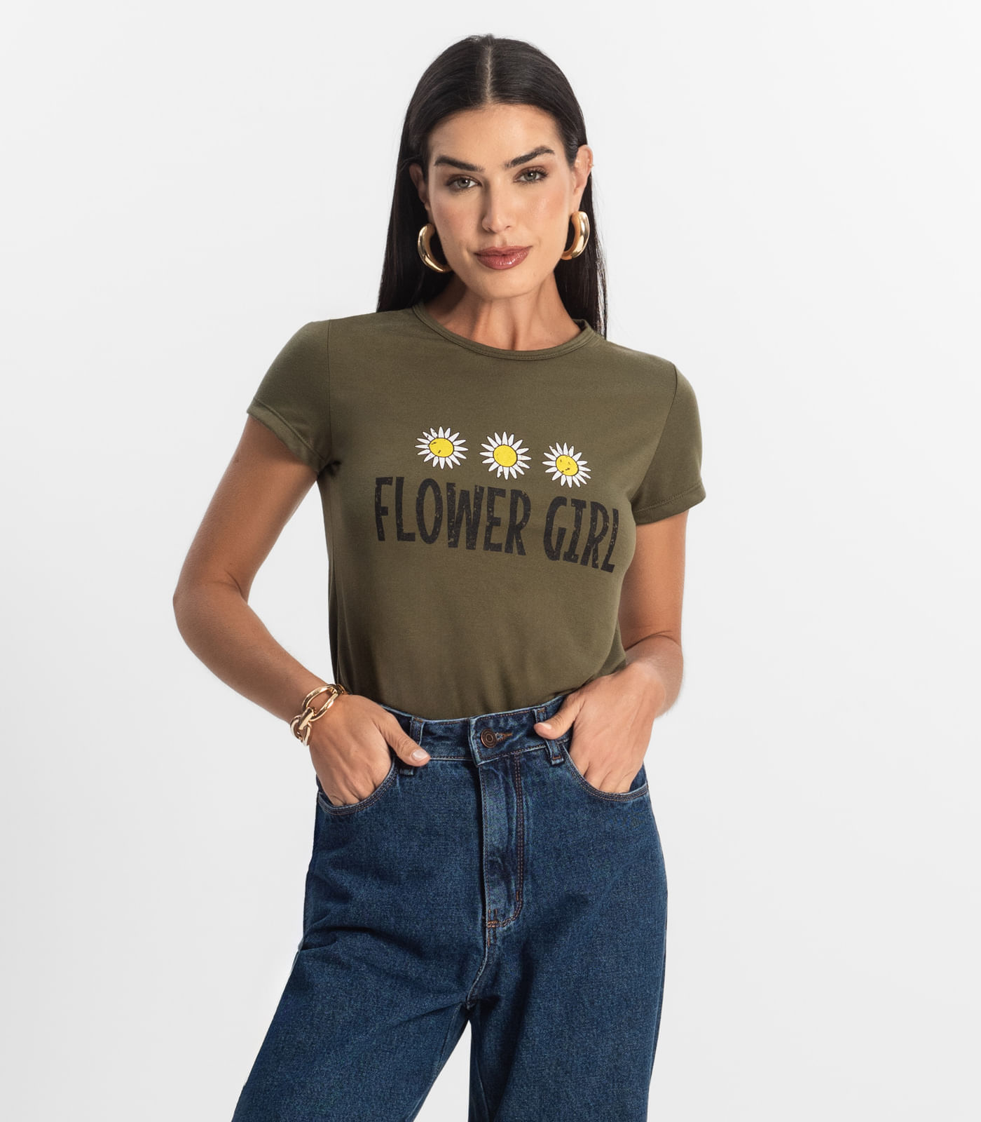 Blusa T-Shirt Feminina Estampada Select Verde
