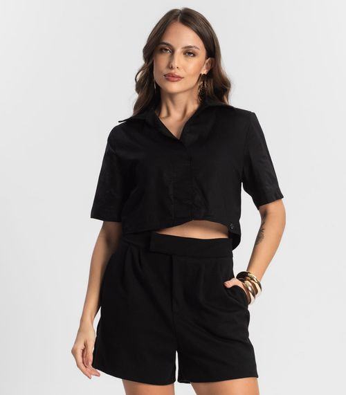 Camisa Cropped Endless Preto