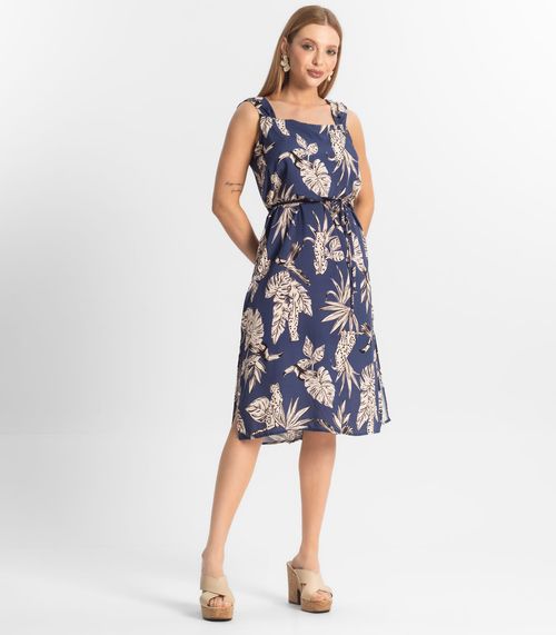 Vestido Midi Viscose Select Azul