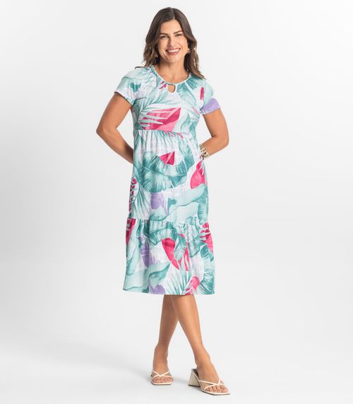 Vestido Midi Feminino Estampado Select Verde
