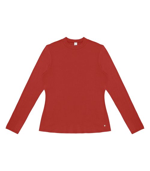 Blusa Feminina Manga Longa Gola Alta Rovitex Vermelho
