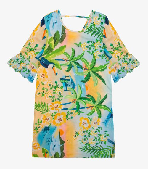 Vestido Feminino Estampado Infinita Cor Rosa