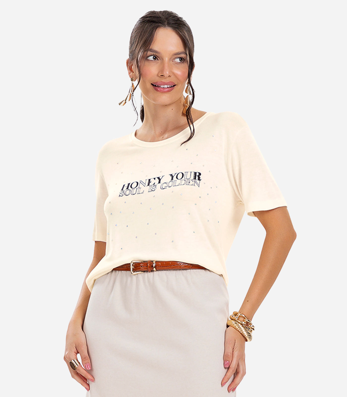 Blusa Visco Tricot Feminina Rovitex Bege | FastStore PDP