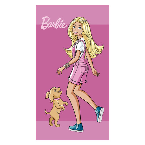 Toalha de Banho Aveludada Barbie Girl Power Pet