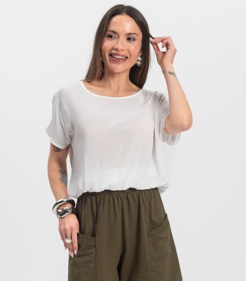 Blusa Feminina manga curta Infinita Cor Branco