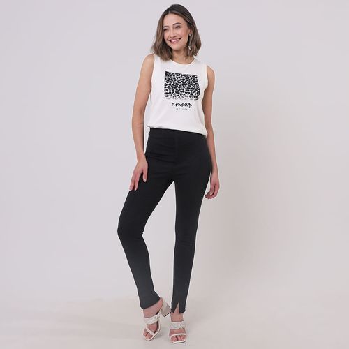 Calça Legging Liso Malha Preto - VIVA