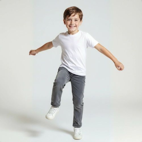 Camiseta Infantil Branca Lisa Manga Curta Yeapp Tam 10