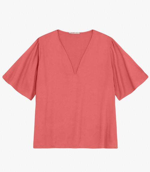 Blusa Manga Curta Plus Size Secret Glam Laranja