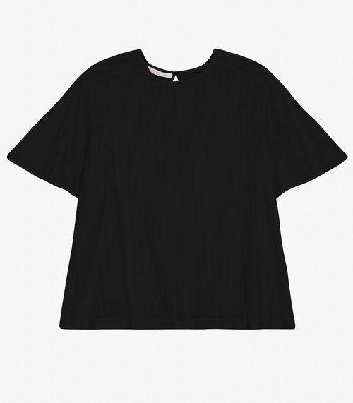 Blusa Plus Size Manga Curta Secret Glam Preto