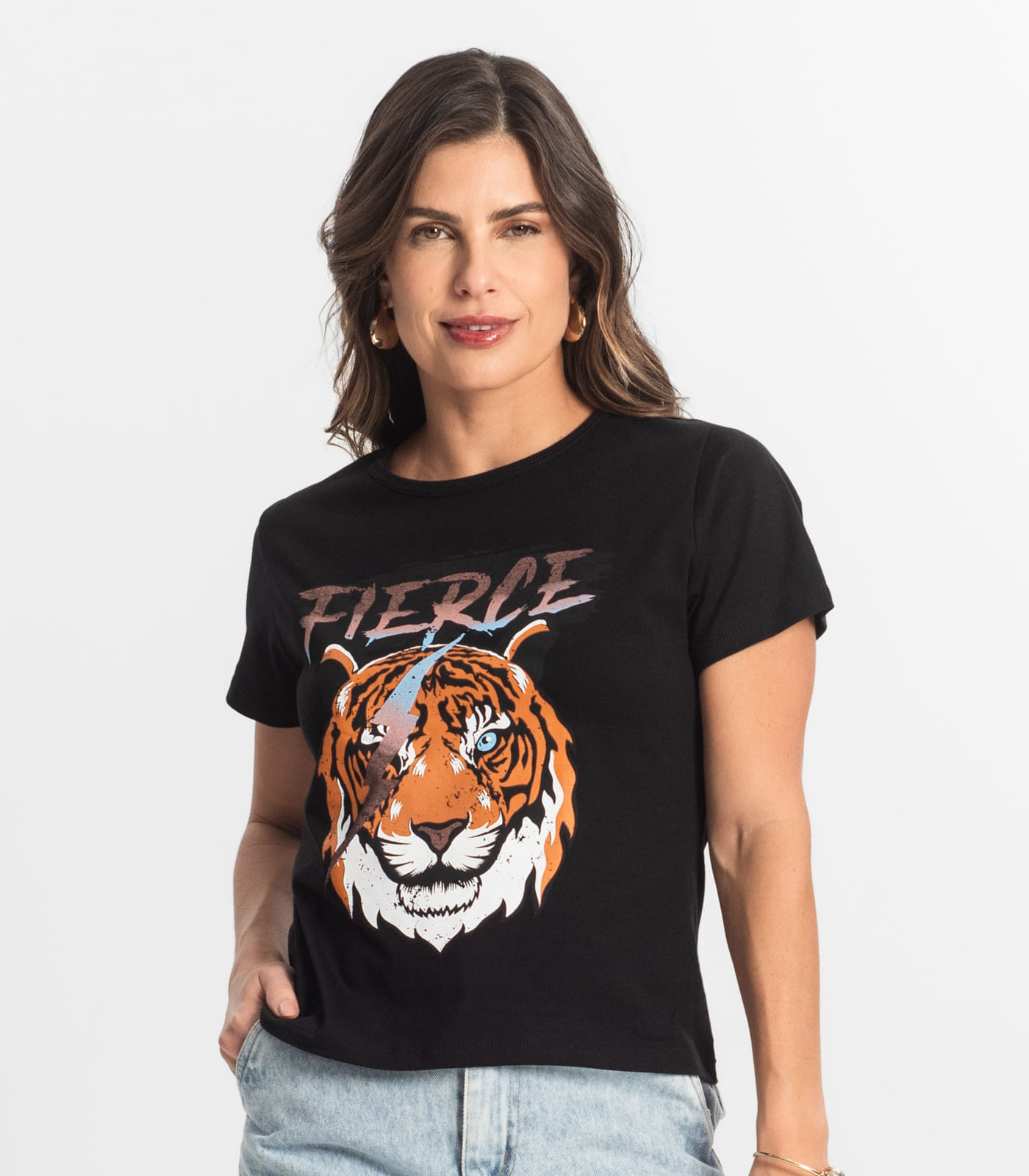 Blusa T-Shirt Feminina Estampada Select Preto