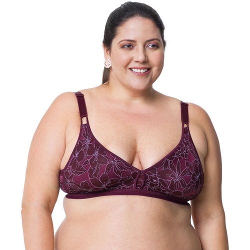 Sutiã Base Anizete Plus Size Estampado Vinho - Demillus